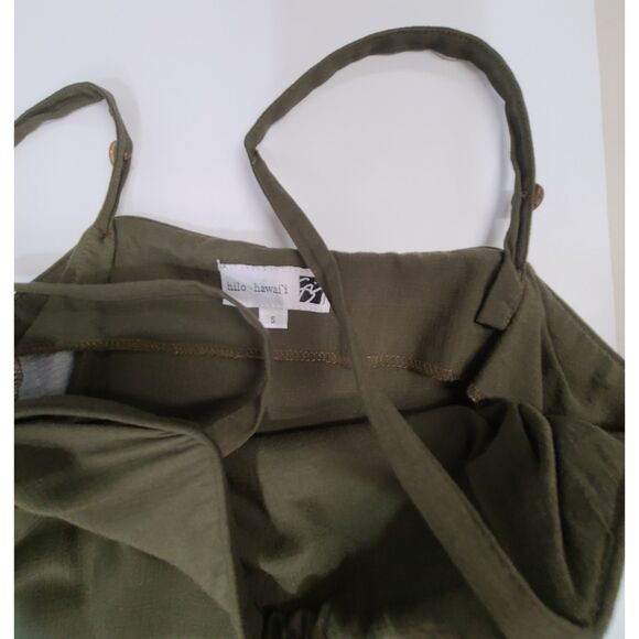 Hilo Hawai'i Cotton Maxi Dress Green Floral Summer Dress Small Lilo & Stitch - Picture 2 of 5